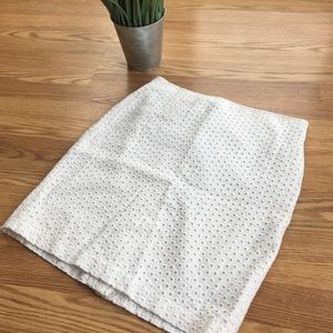 Max Studio White Eyelet Skirt